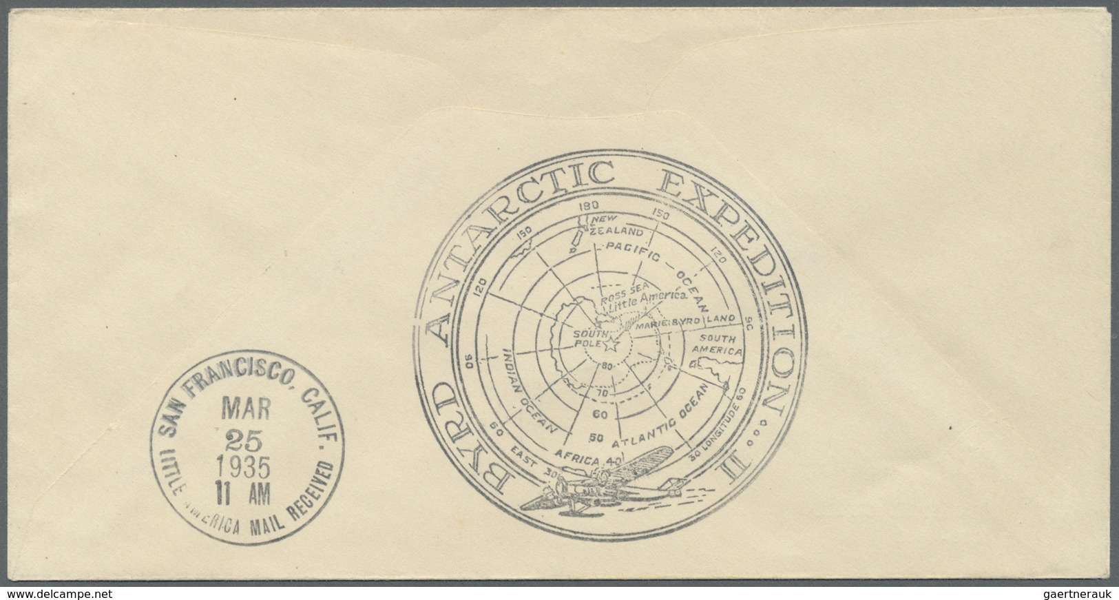 Br Thematik: Antarktis / Antarctic: Richard E. Byrd-Expedition II: 1935, Flight Cover From "LITTLE AMER - Other & Unclassified