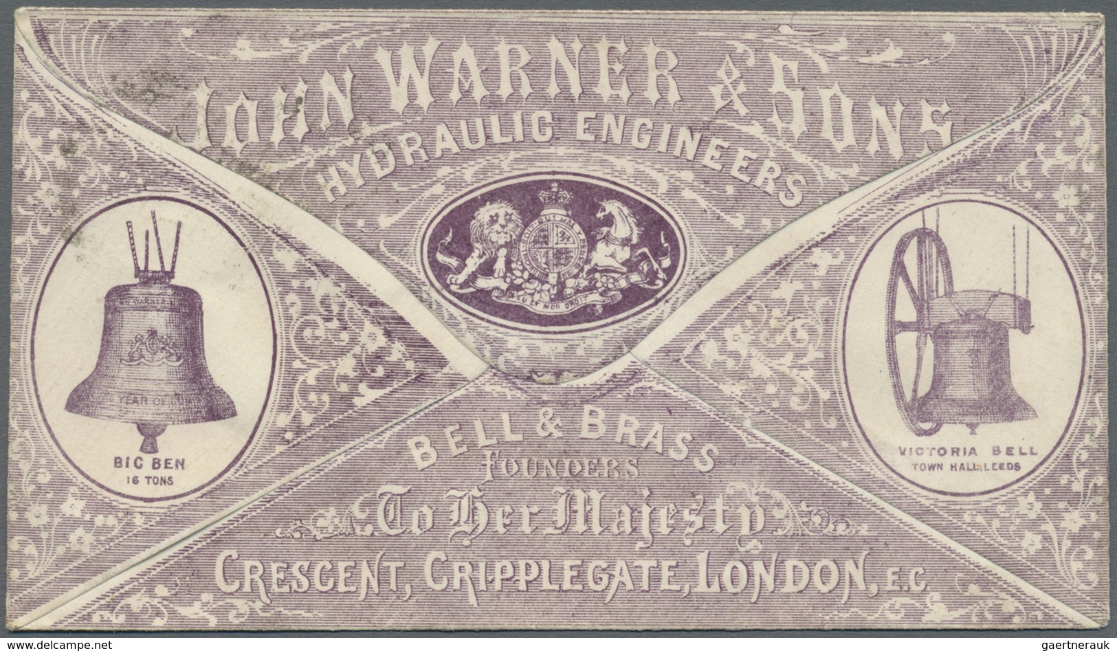 GA Thematik: Anzeigenganzsachen / Advertising Postal Stationery: 1865, QV 1 D. Red "JOHN WARNER&SONS HY - Zonder Classificatie