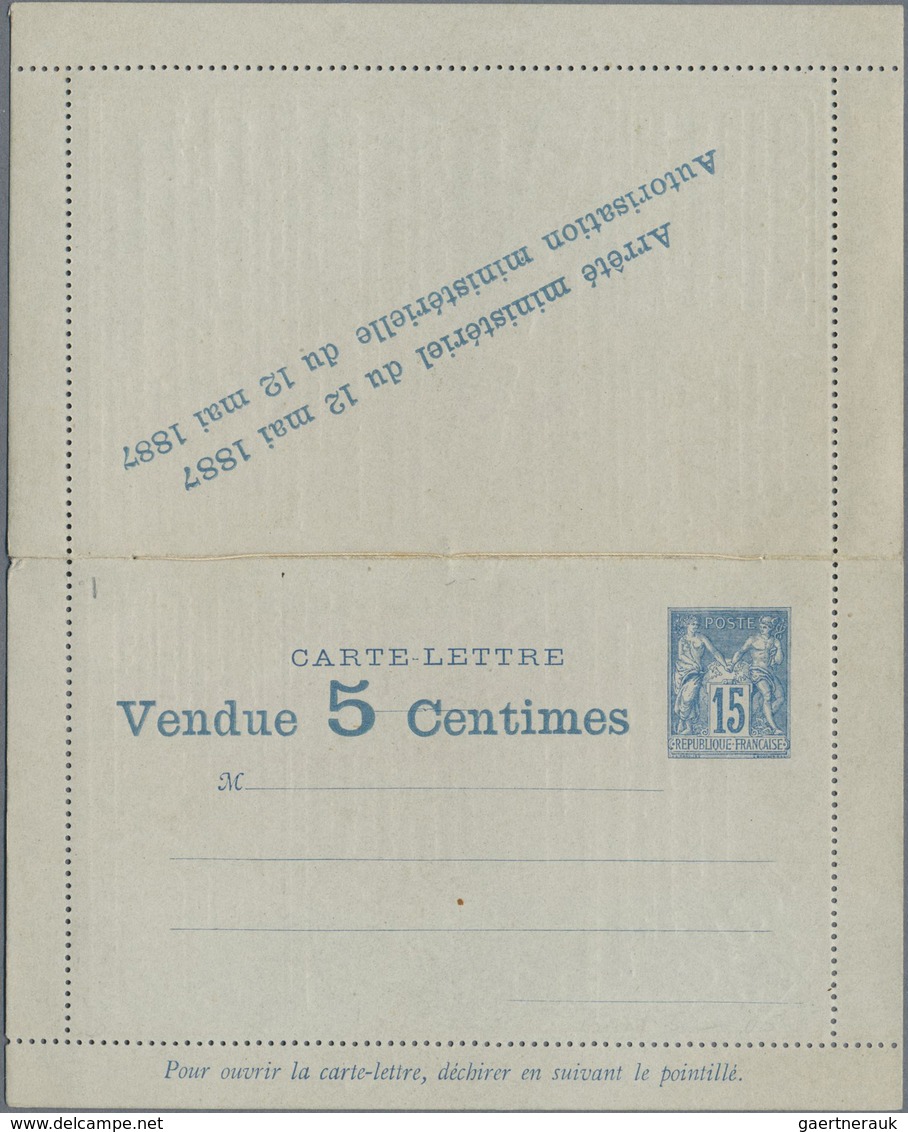 GA Thematik: Anzeigenganzsachen / Advertising Postal Stationery: 1887, France. Advertising Letter Card - Zonder Classificatie