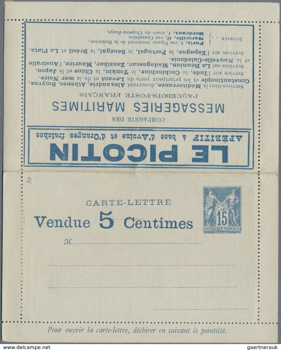 GA Thematik: Anzeigenganzsachen / Advertising Postal Stationery: 1887, France. Advertising Letter Card - Unclassified