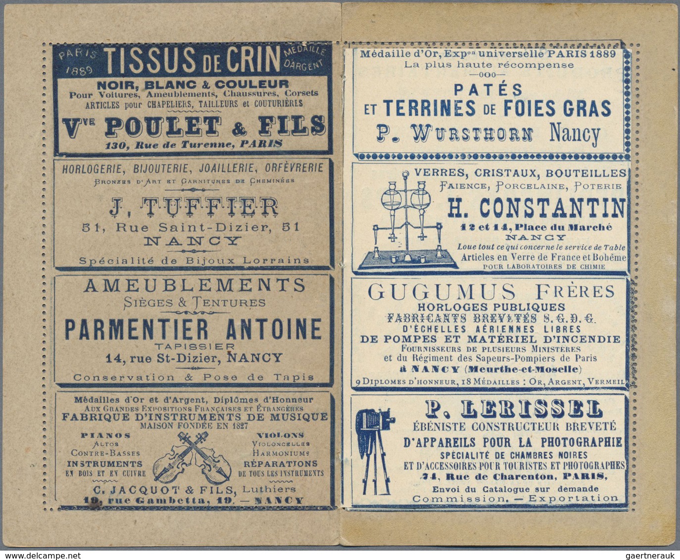 GA Thematik: Anzeigenganzsachen / Advertising Postal Stationery: 1891, France. Advertising Letter Card - Unclassified