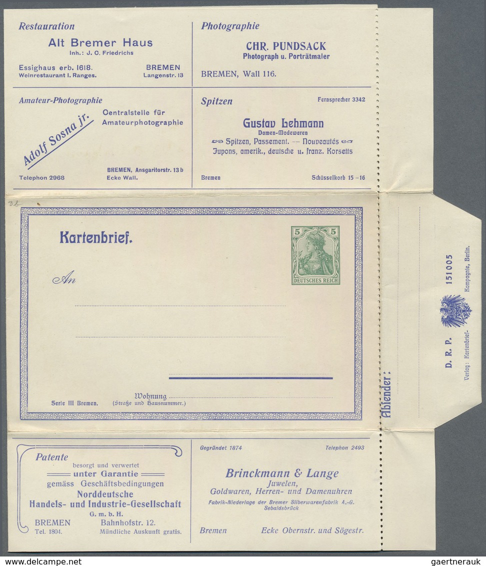 GA Thematik: Anzeigenganzsachen / Advertising Postal Stationery: 1905, German Empire. Advertising Lette - Ohne Zuordnung