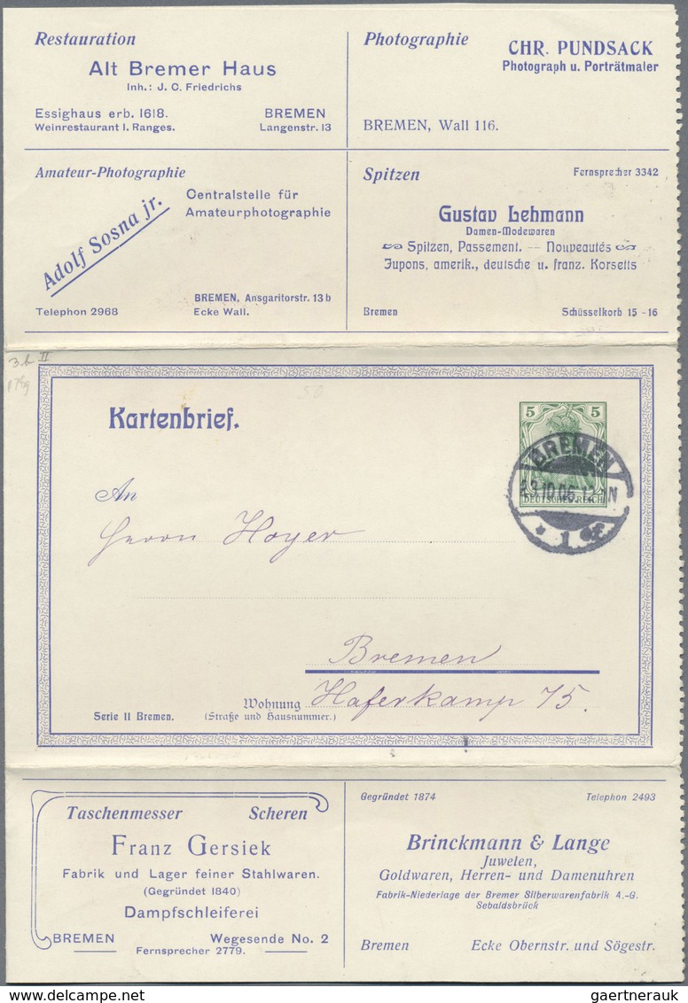 GA Thematik: Anzeigenganzsachen / Advertising Postal Stationery: 1906, German Empire. Advertising Lette - Ohne Zuordnung