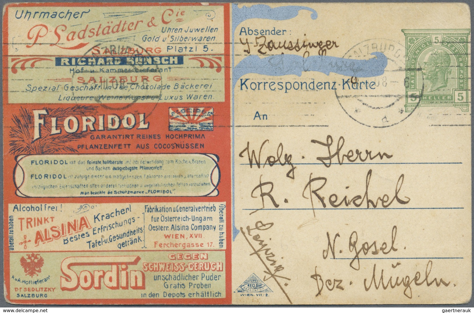 GA Thematik: Anzeigenganzsachen / Advertising Postal Stationery: 1908, Austria. Colored Advertising Pos - Non Classificati