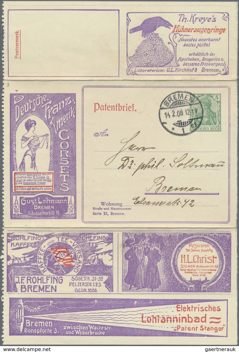 GA Thematik: Anzeigenganzsachen / Advertising Postal Stationery: 1908, German Empire. Advertising Lette - Non Classés