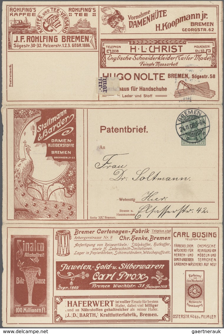 GA Thematik: Anzeigenganzsachen / Advertising Postal Stationery: 1908, German Empire. Advertising Lette - Zonder Classificatie