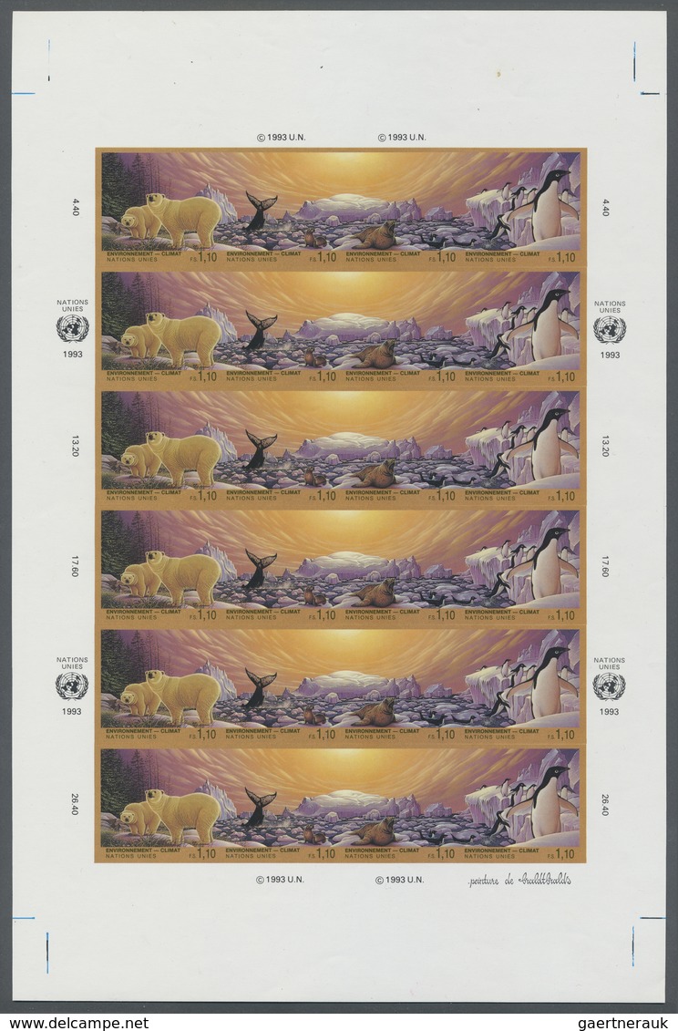 ** Thematik: Arktis & Antarktis / Arctic & Antarctic: 1993, UN Geneva. Pane With 6 Imperforate Strips O - Andere & Zonder Classificatie