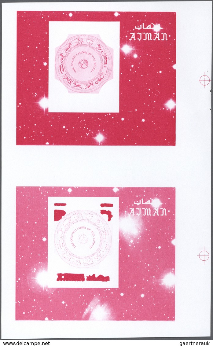 ** Thematik: Astrologie / Astrology: 1971, AJMAN: Signs Of The Zodiac Two Miniature Sheets 10r. 'circle - Astrologie