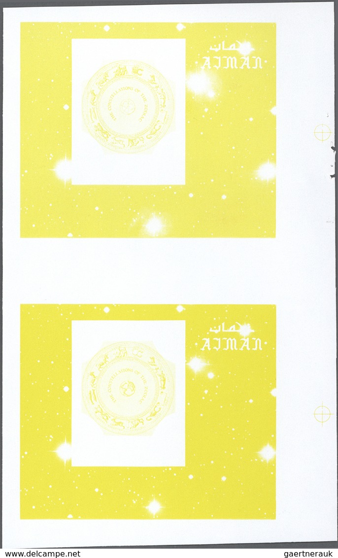 ** Thematik: Astrologie / Astrology: 1971, AJMAN: Signs Of The Zodiac Two Miniature Sheets 10r. 'circle - Astrology