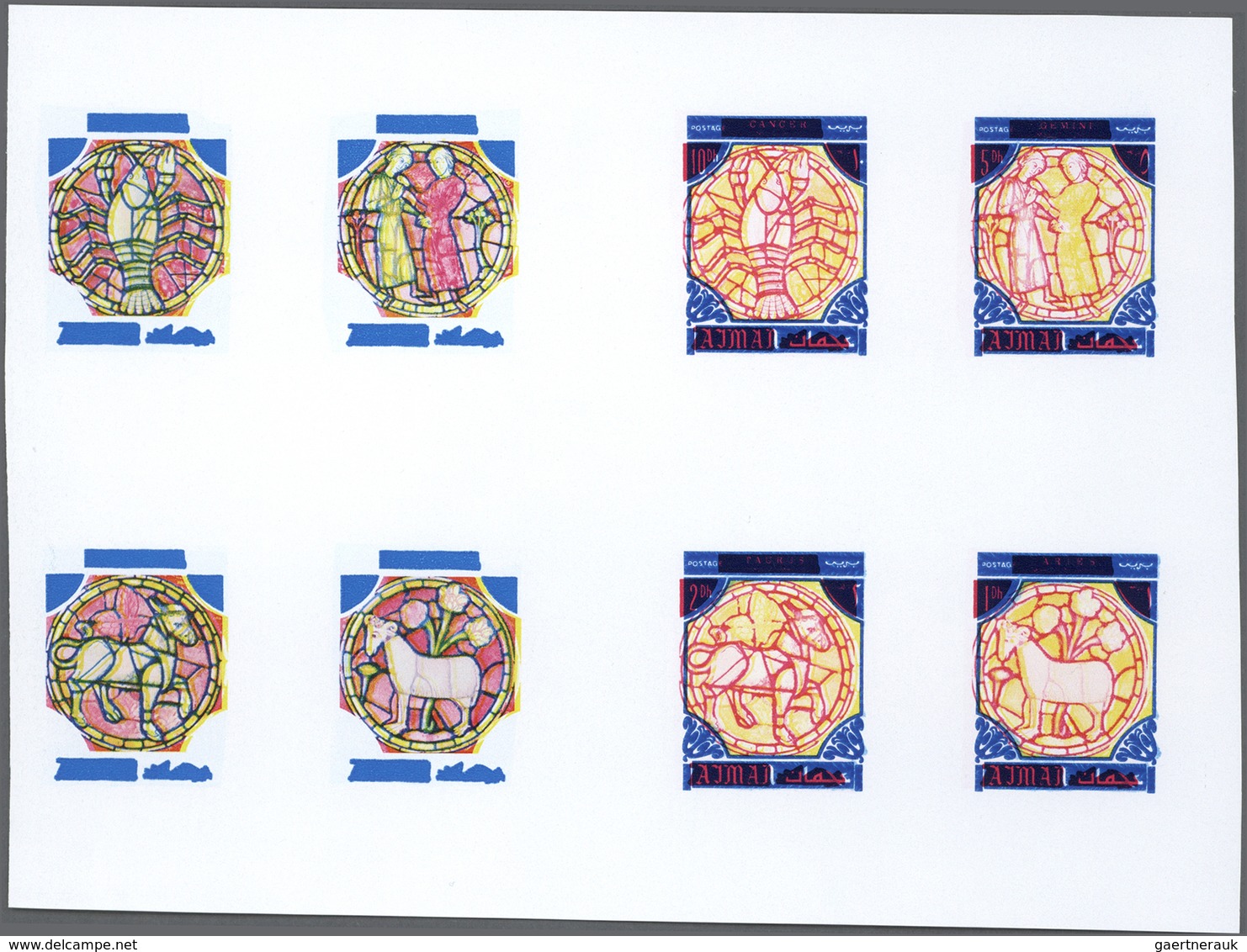 ** Thematik: Astrologie / Astrology: 1971, AJMAN: Signs Of The Zodiac Two Complete Sets Of Twelve Value - Astrology