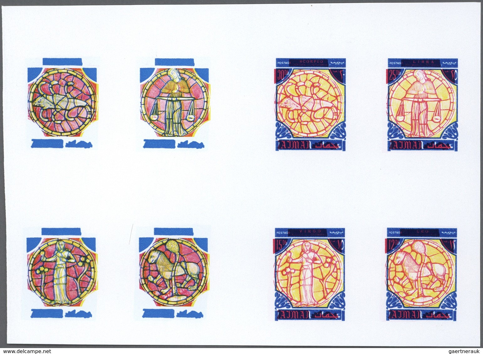 ** Thematik: Astrologie / astrology: 1971, AJMAN: Signs of the Zodiac two complete sets of twelve value