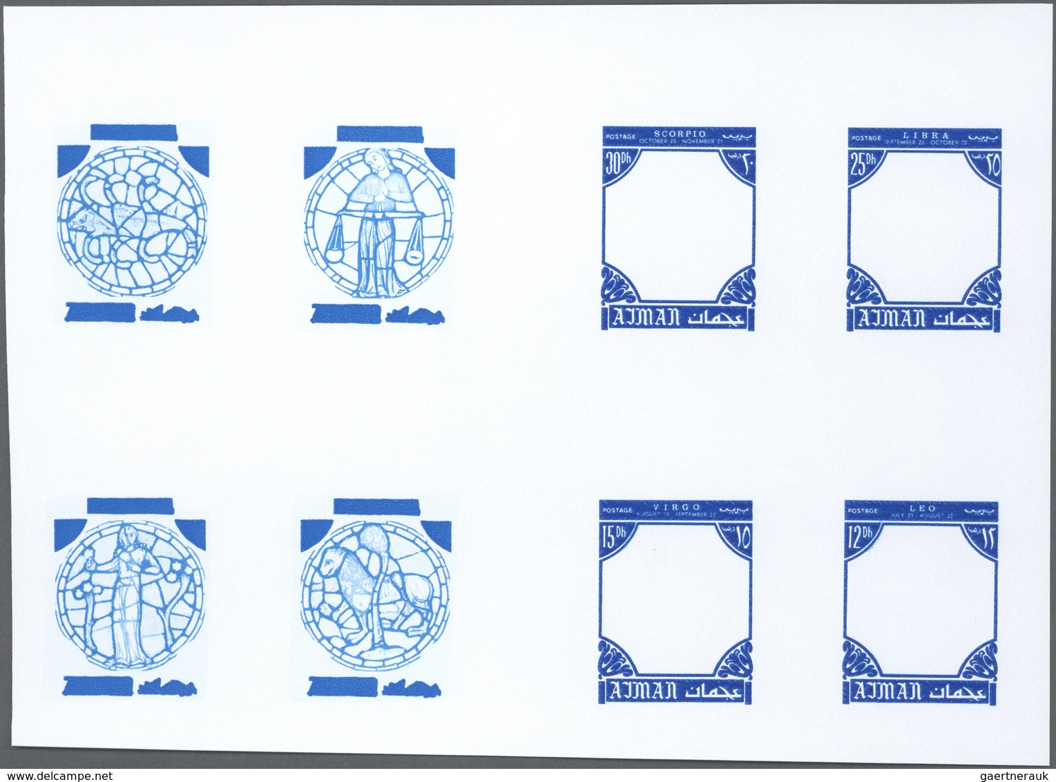 ** Thematik: Astrologie / astrology: 1971, AJMAN: Signs of the Zodiac two complete sets of twelve value