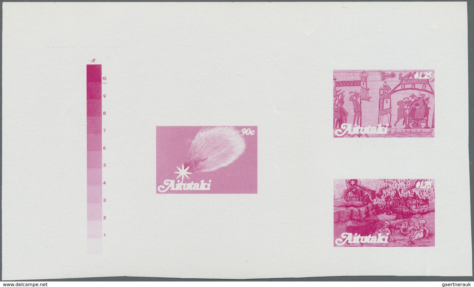 ** Thematik: Astronomie / Astronomy: 1986, AITUTAKI: Halley's Comet Complete Set Of Three In Seven Diff - Sterrenkunde