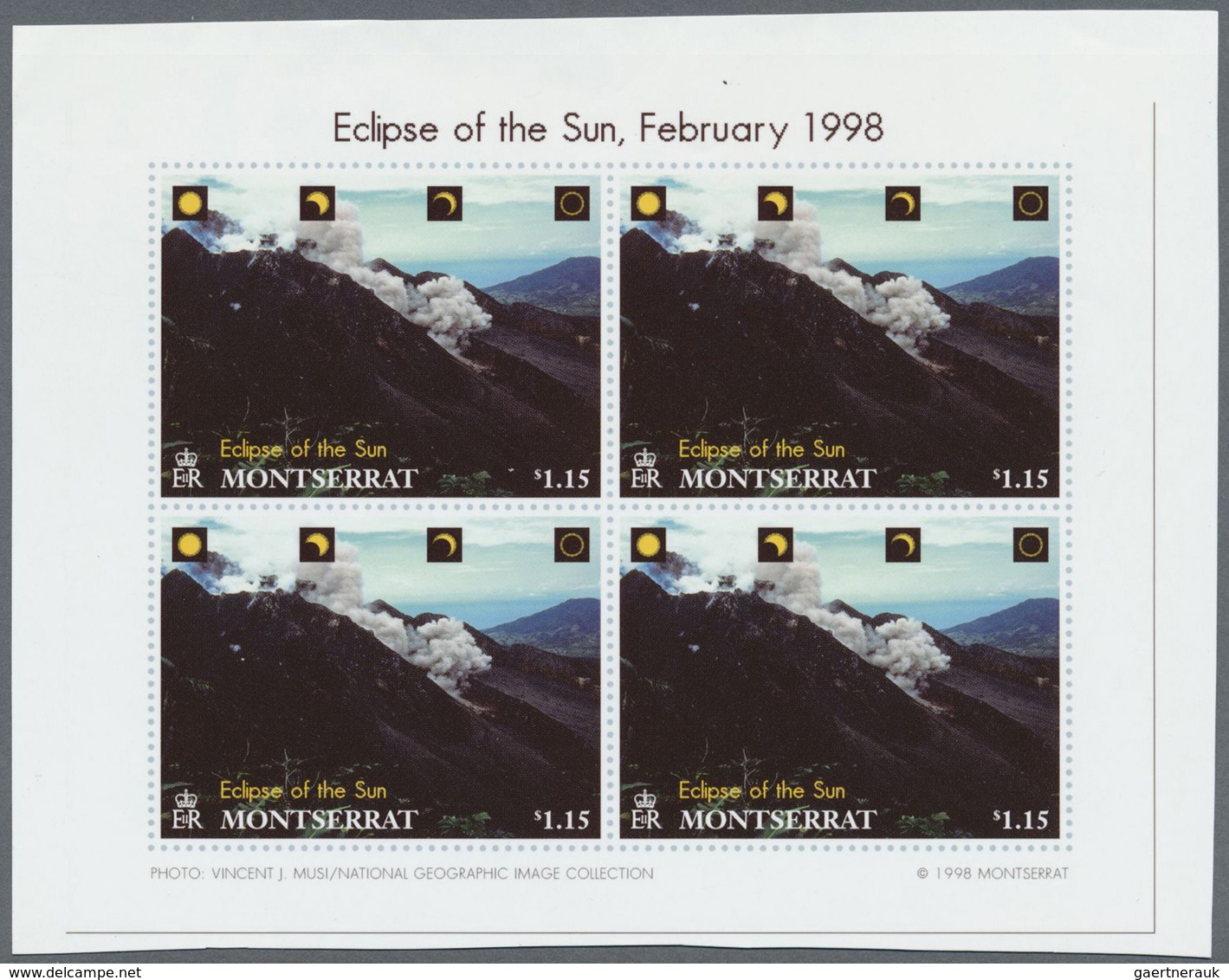 ** Thematik: Astronomie / Astronomy: 1998, Montserrat. Complete Set "ECLIPSE OF THE SUN - FEBRUARY 26, - Astronomie