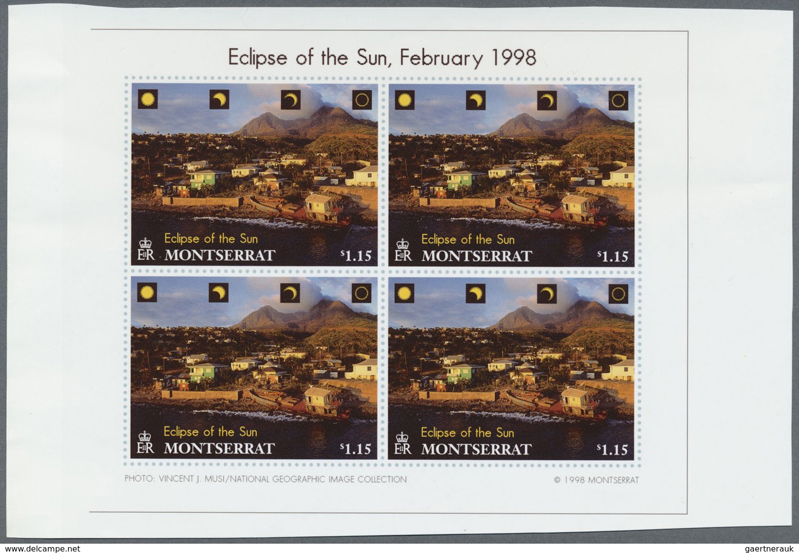 ** Thematik: Astronomie / Astronomy: 1998, Montserrat. Complete Set "ECLIPSE OF THE SUN - FEBRUARY 26, - Astronomie