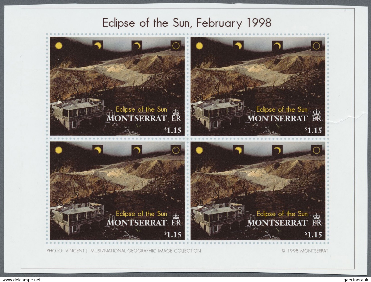 ** Thematik: Astronomie / Astronomy: 1998, Montserrat. Complete Set "ECLIPSE OF THE SUN - FEBRUARY 26, - Astronomie