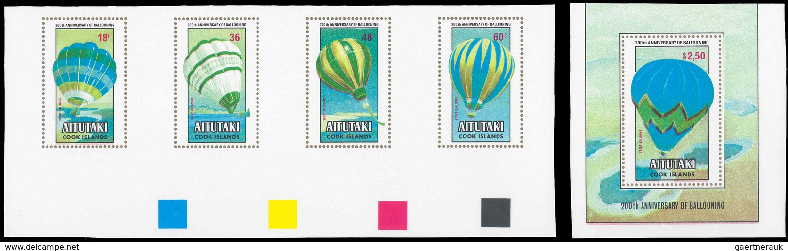 ** Thematik: Ballon-Luftfahrt / Balloon-aviation: 1983, Aitutaki: 200th ANNIVERSARY OF BALLOONING, Hot- - Trees