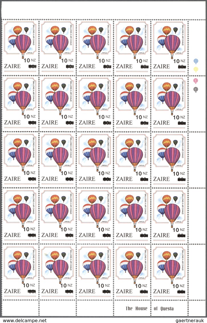 ** Thematik: Ballon-Luftfahrt / Balloon-aviation: 1984/1994, ZAIRE: Bicentenary Of Aviation With Differ - Bomen