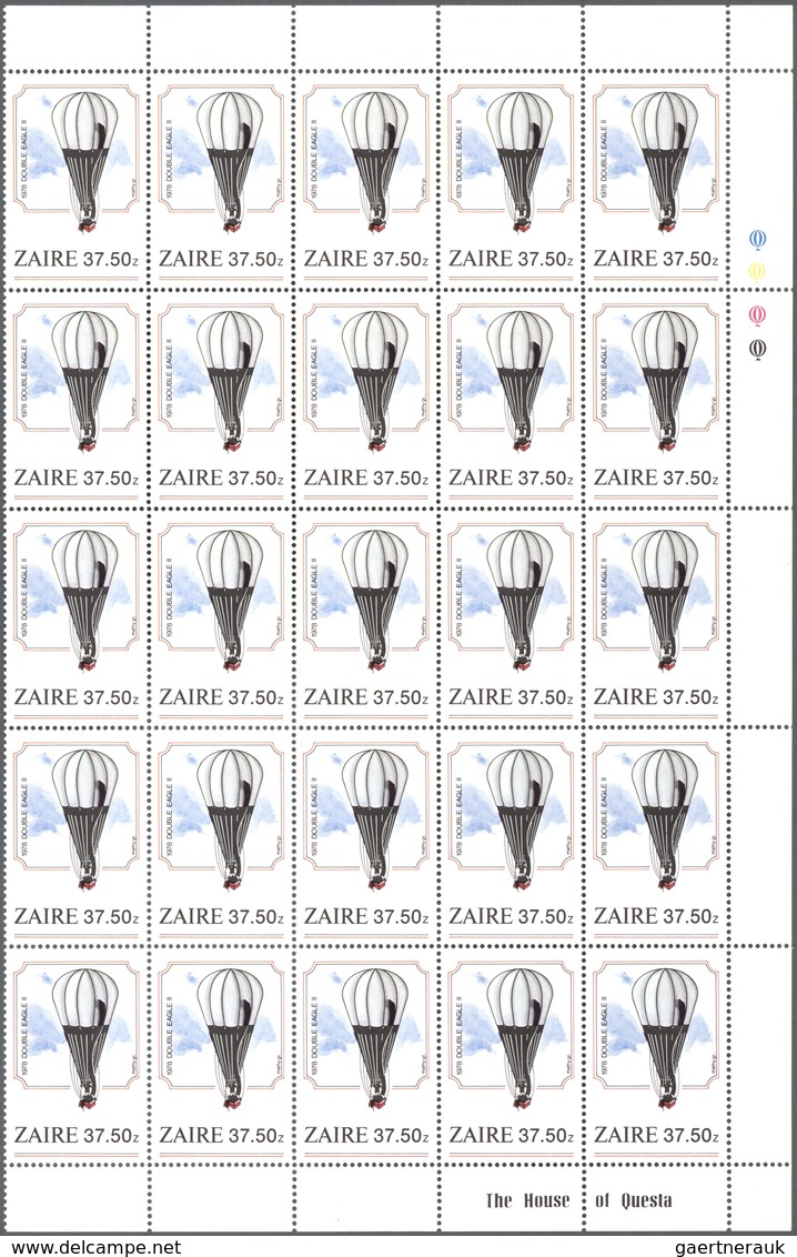 ** Thematik: Ballon-Luftfahrt / Balloon-aviation: 1984/1994, ZAIRE: Bicentenary Of Aviation With Differ - Arbres