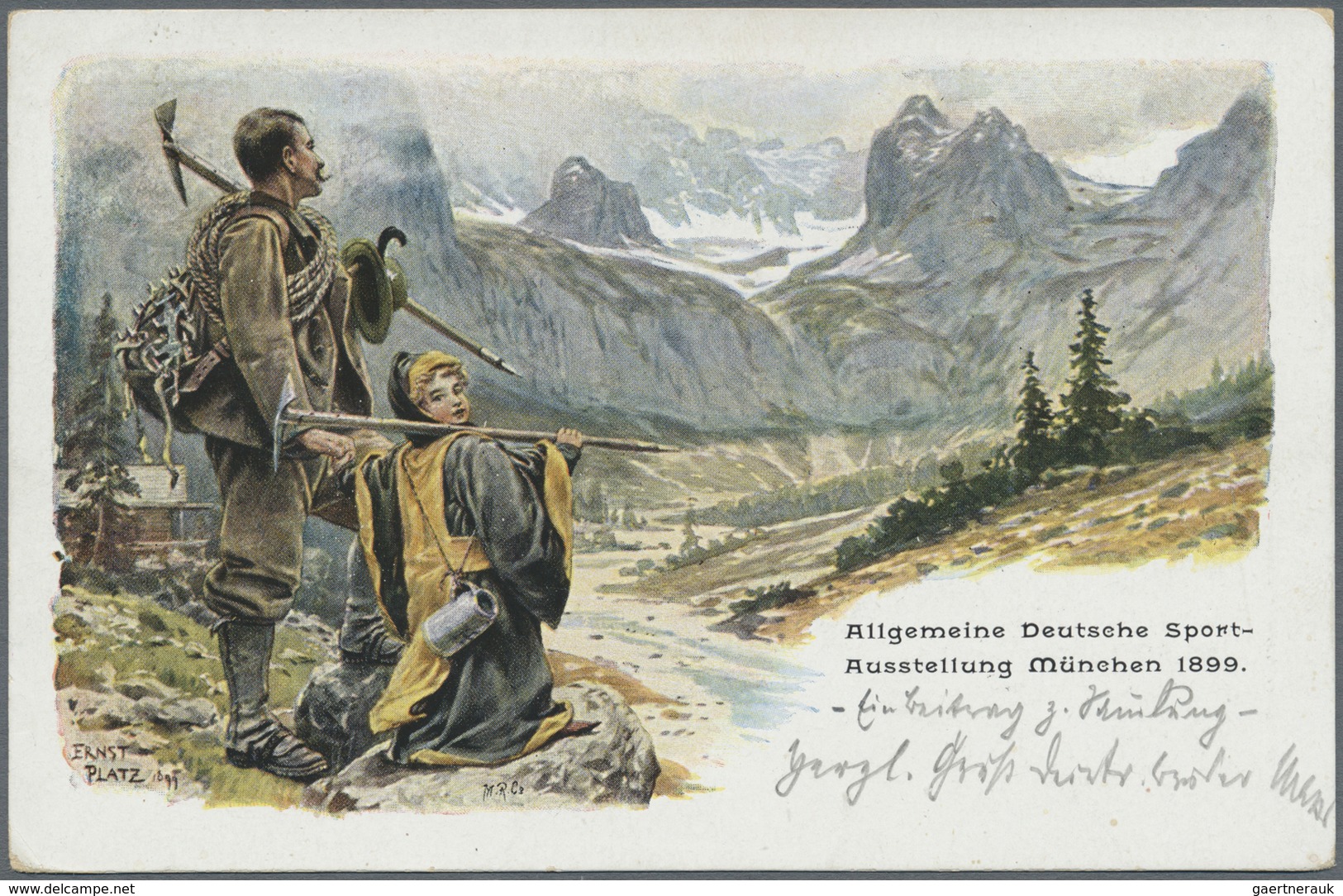 GA Thematik: Bergsteigen / Mountaineering: 1899, Bayern. Privat-Postkarte 5 Pf Wappen "Allg. Dt. Sport- - Klimmen