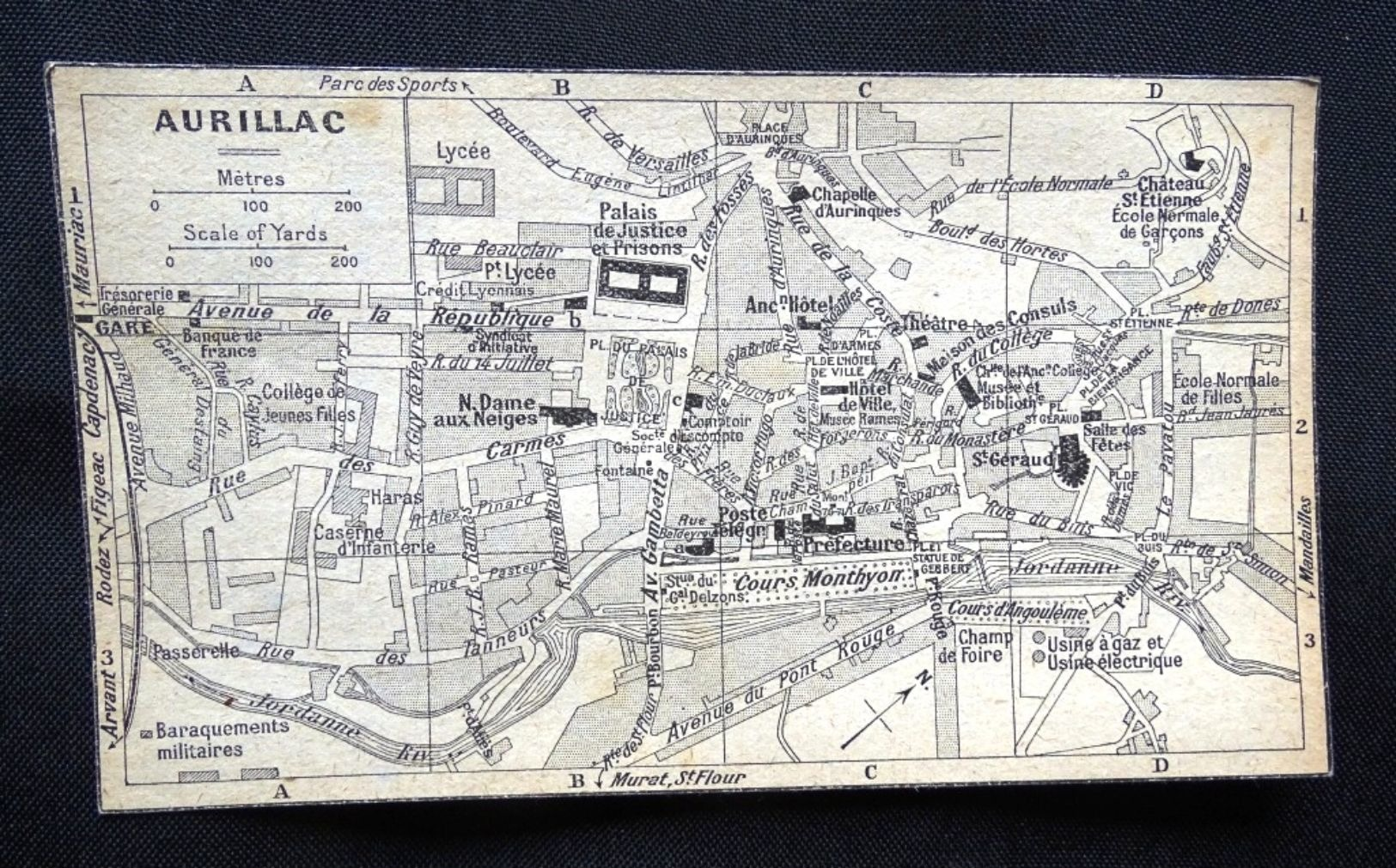 Plan Ancien De La Ville De AURILLAC, Datant De 1933. - Cartes Géographiques