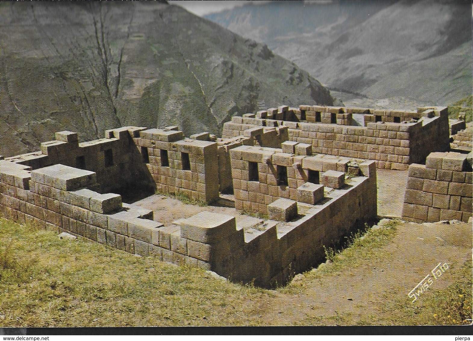 PERU' - PISAC - LE ROVINE -VIAGGIATA 1977 FRANCOBOLLO ASPORTATO - Perù