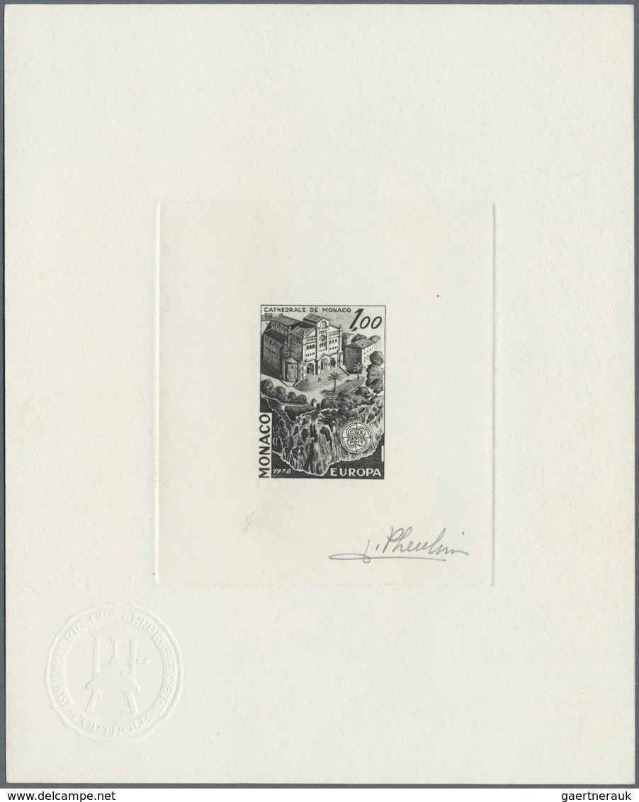 (*) Thematik: Europa / Europe: 1978, CEPT, MONACO Issue, Artist's Proof In Black/white And Signed. - Idées Européennes