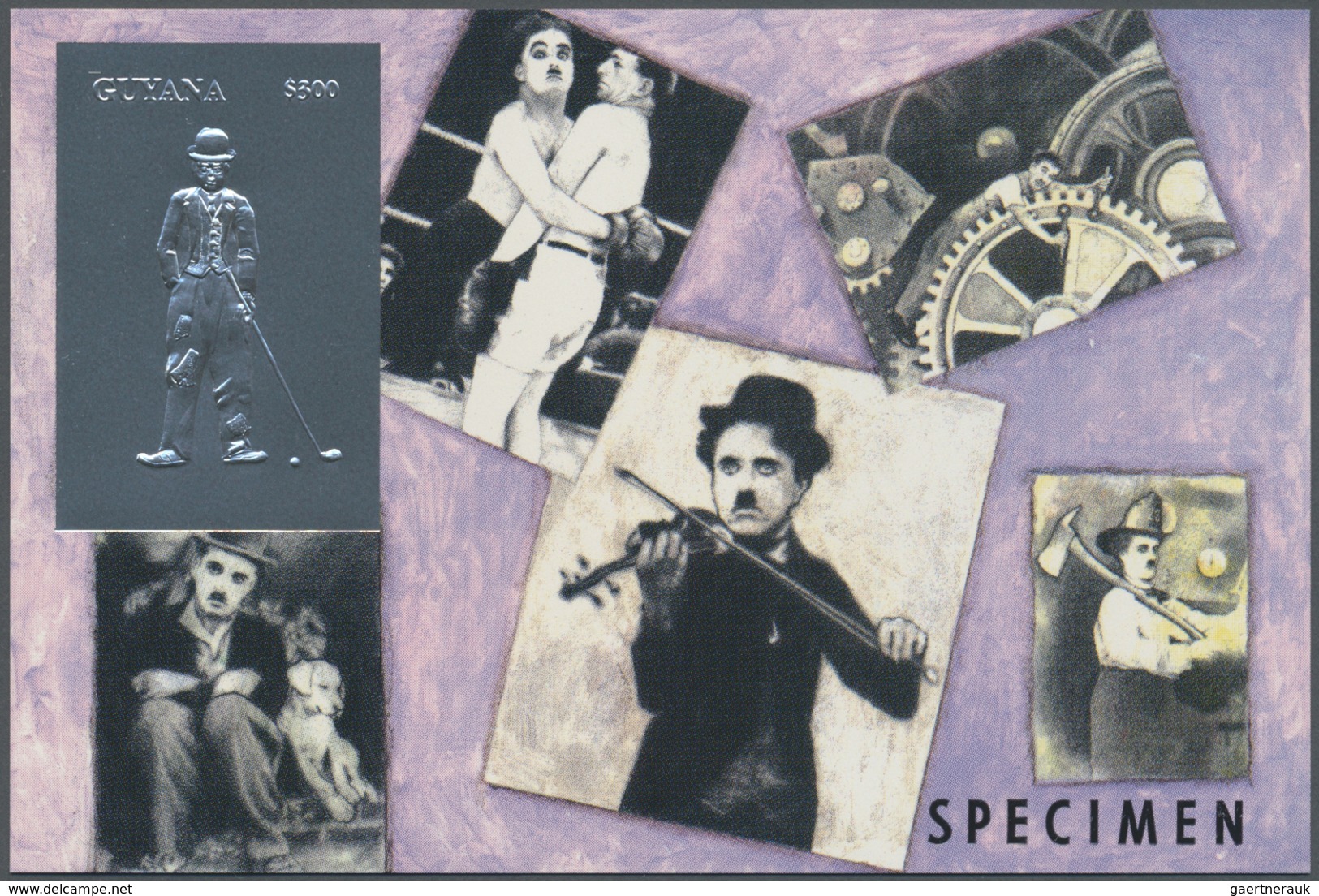 ** Thematik: Film-Kino / Film-cinema: 1994, 105th Birthday Of CHARLIE CHAPLIN With GOLD And SILVER Stam - Film