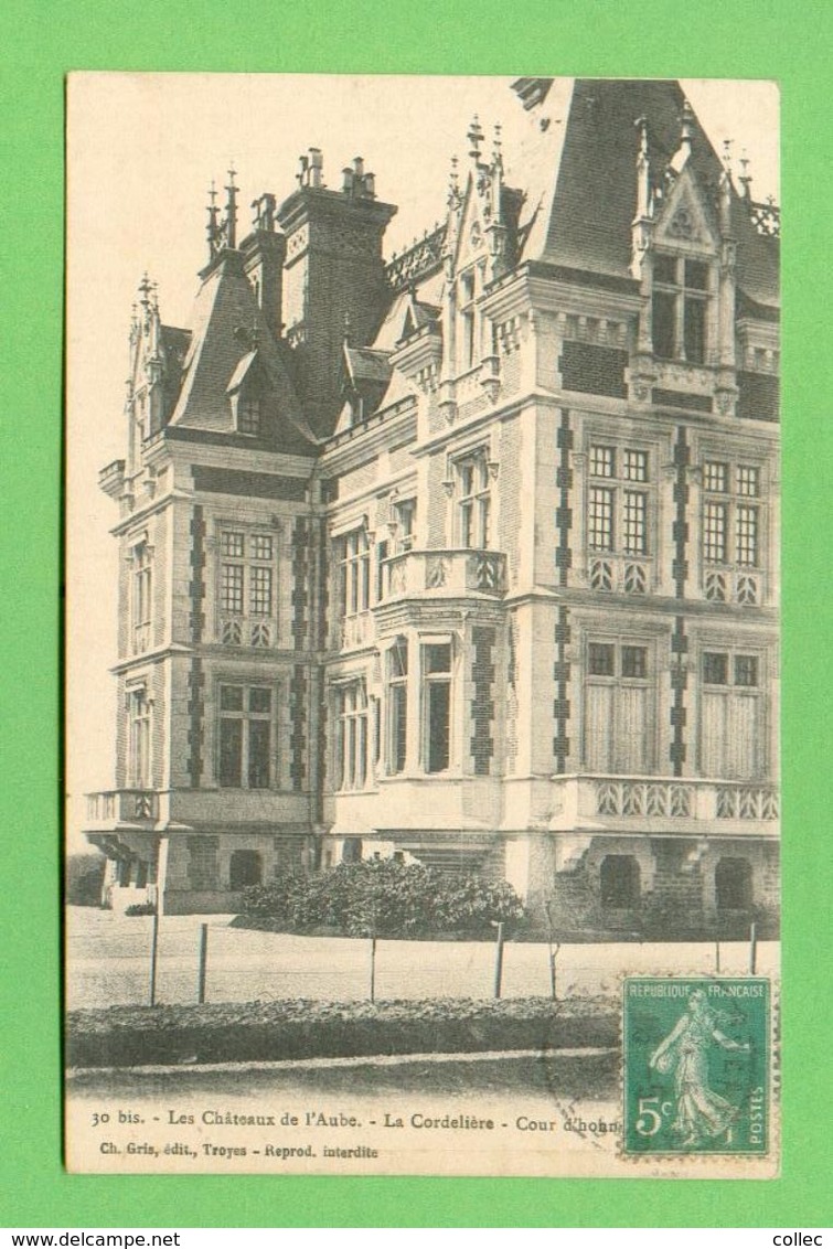 CPA FRANCE 10  ~  CHAOURCE  ~  30 Bis  Château La Cordelière - Cour D'Honneur  ( Gris 1915 )   2 Scans - Chaource