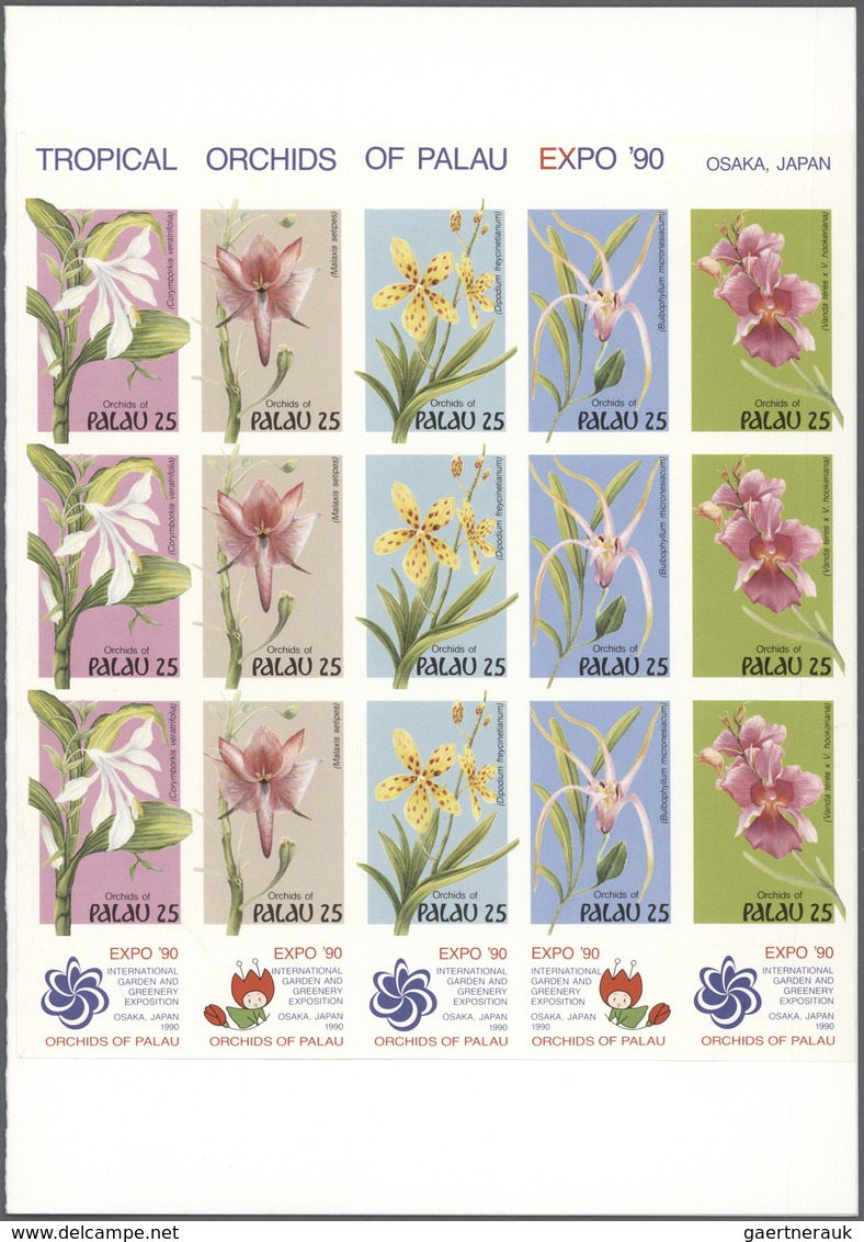 (*) Thematik: Flora-Orchideen / Flora-orchids: 1990, PALAU: Expo '90 Osaka ORCHIDS Complete Sheetlet Wit - Orchidées