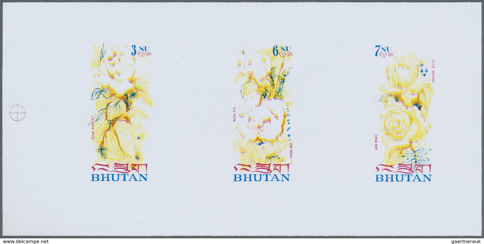 ** Thematik: Flora-Rosen / Flora-roses: 1973, BHUTAN: Roses Complete Set Of Six In Two Different Imperf - Roses