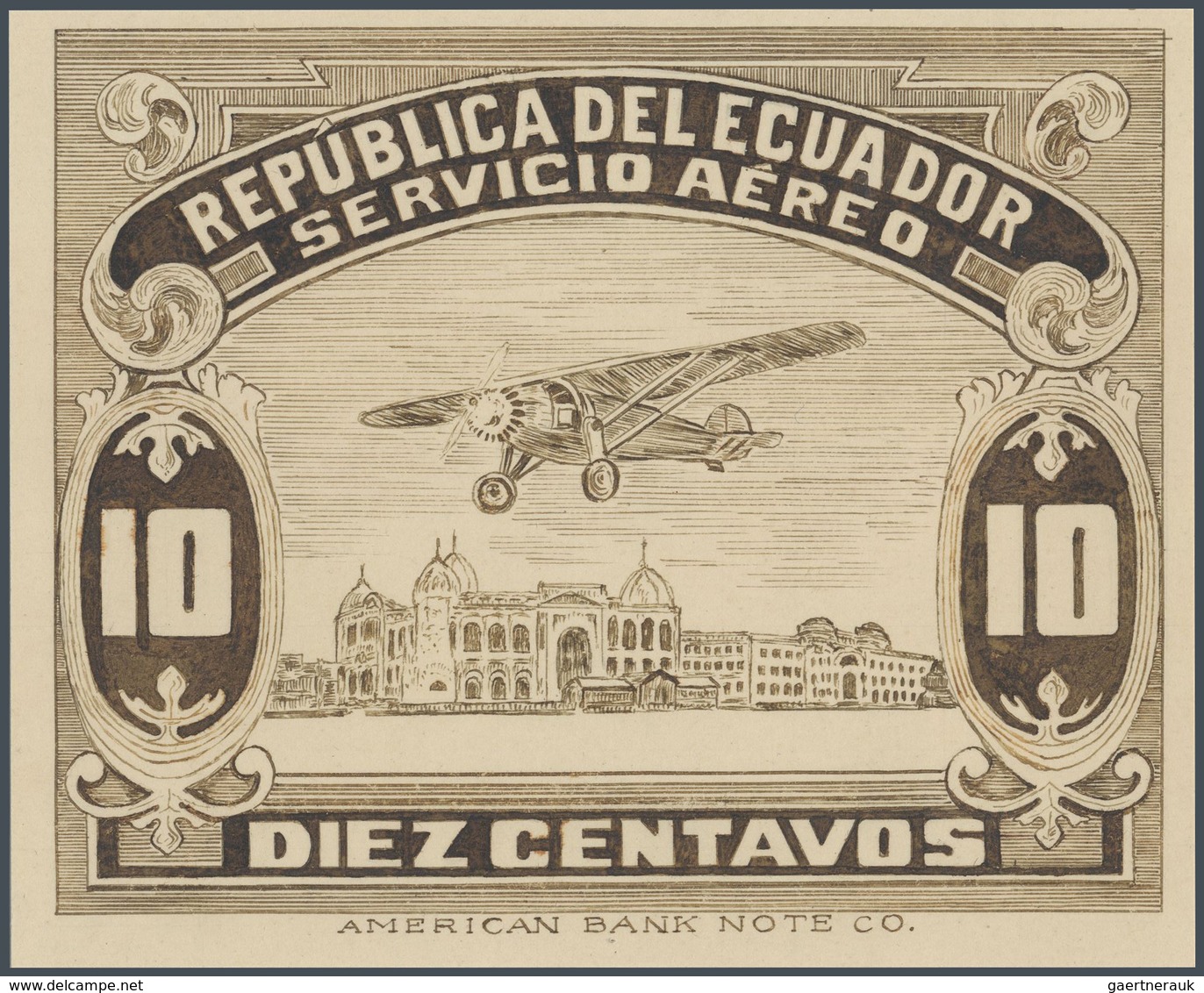 Thematik: Flugzeuge, Luftfahrt / Airoplanes, Aviation: 1929, Ecuador. Original Artist's Drawing For - Vliegtuigen