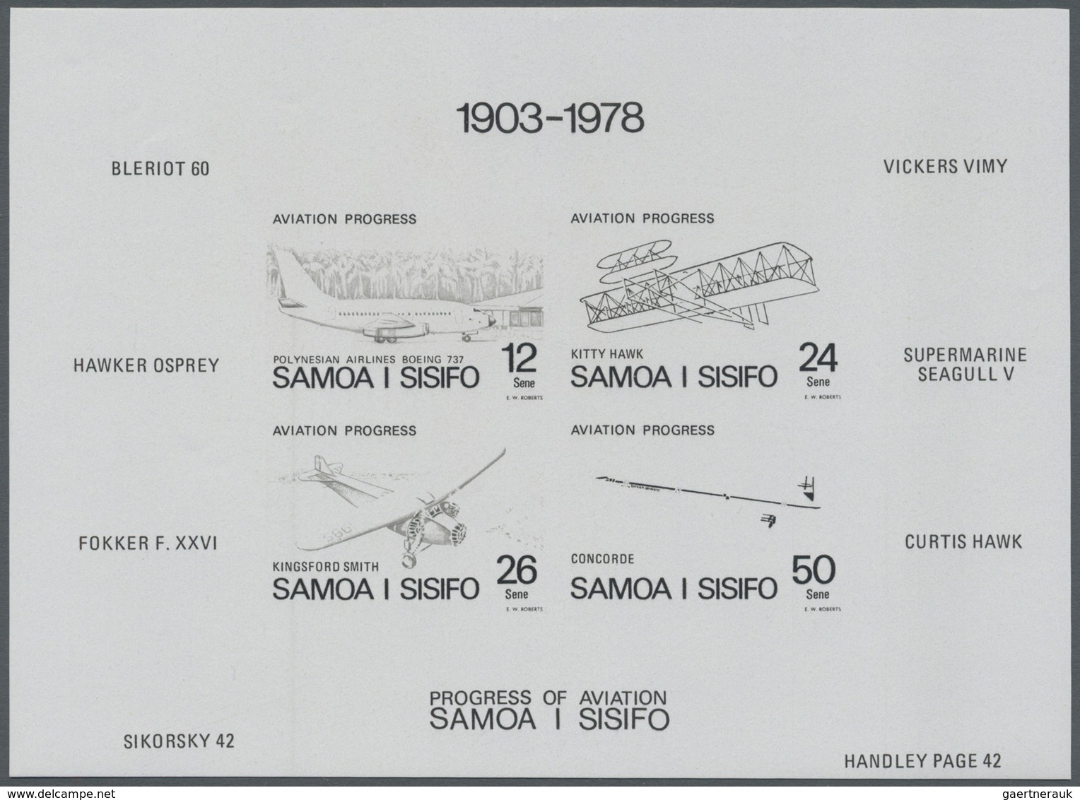 ** Thematik: Flugzeuge, Luftfahrt / Airoplanes, Aviation: 1978, SAMOA: Progress In Aviation Miniature S - Avions