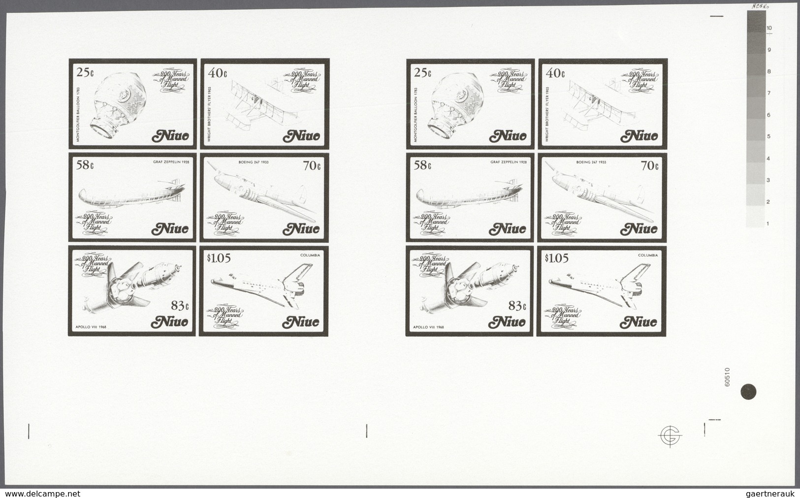 ** Thematik: Flugzeuge, Luftfahrt / Airoplanes, Aviation: 1983, NIUE: 200 Years Of Manned Flight Miniat - Avions