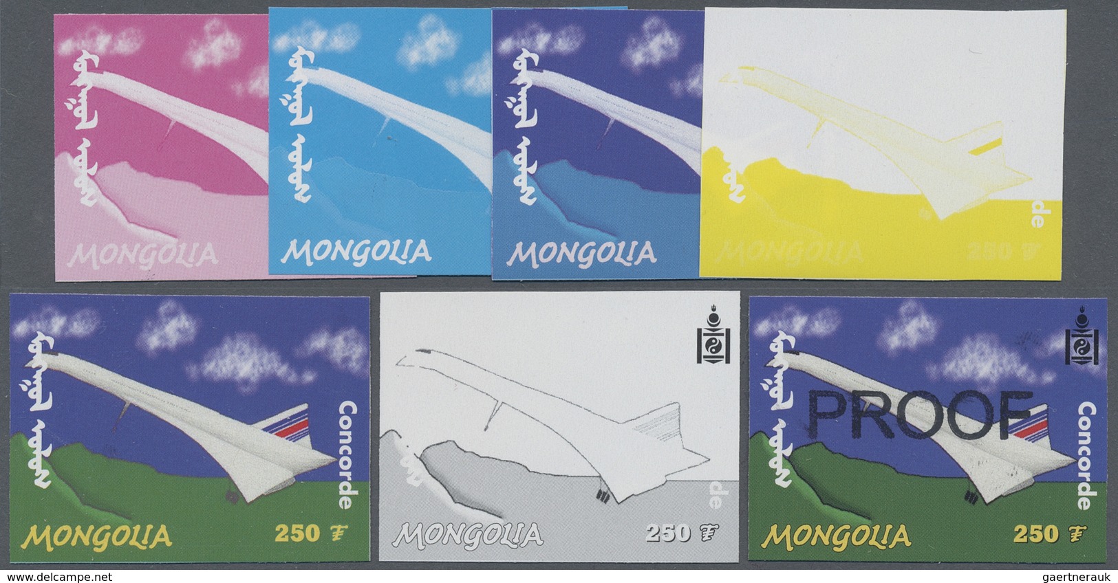 ** Thematik: Flugzeuge, Luftfahrt / Airoplanes, Aviation: 2001, MONGOLIA: Transportation CONCORDE 250t. - Avions