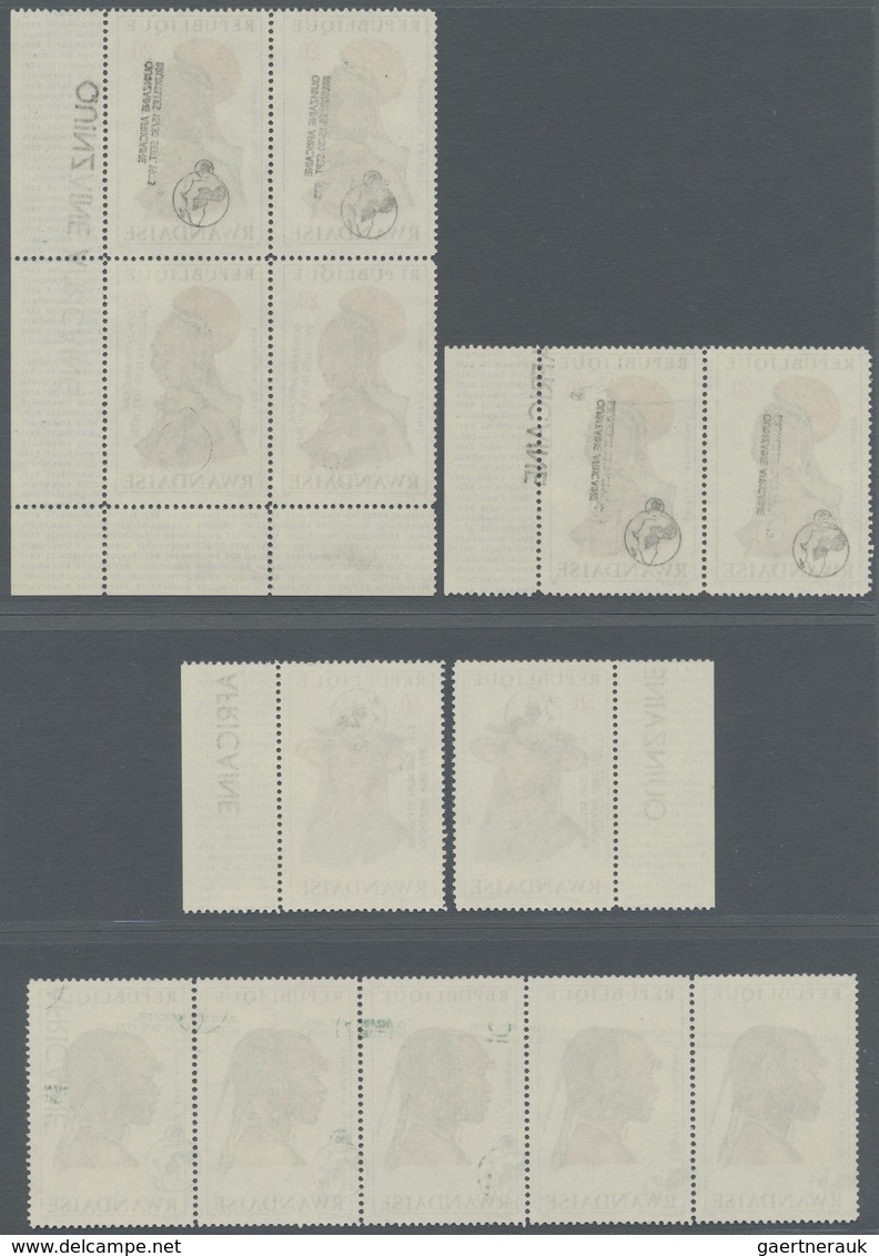 ** Thematik: Frauen / Women: 1973, RWANDA: Women Heads Small Lot With MISPLACED OVERPRINTS 'QUINZAINE A - Non Classés