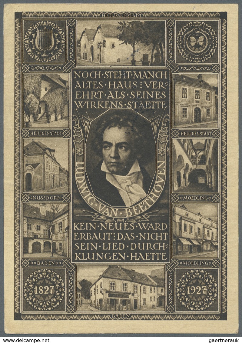 GA Thematik: Judaika / Judaism: 1929 (16.9.), Österreich, Sonderpostkarte (Beethoven) 10 Gr. Braun Mit - Non Classés