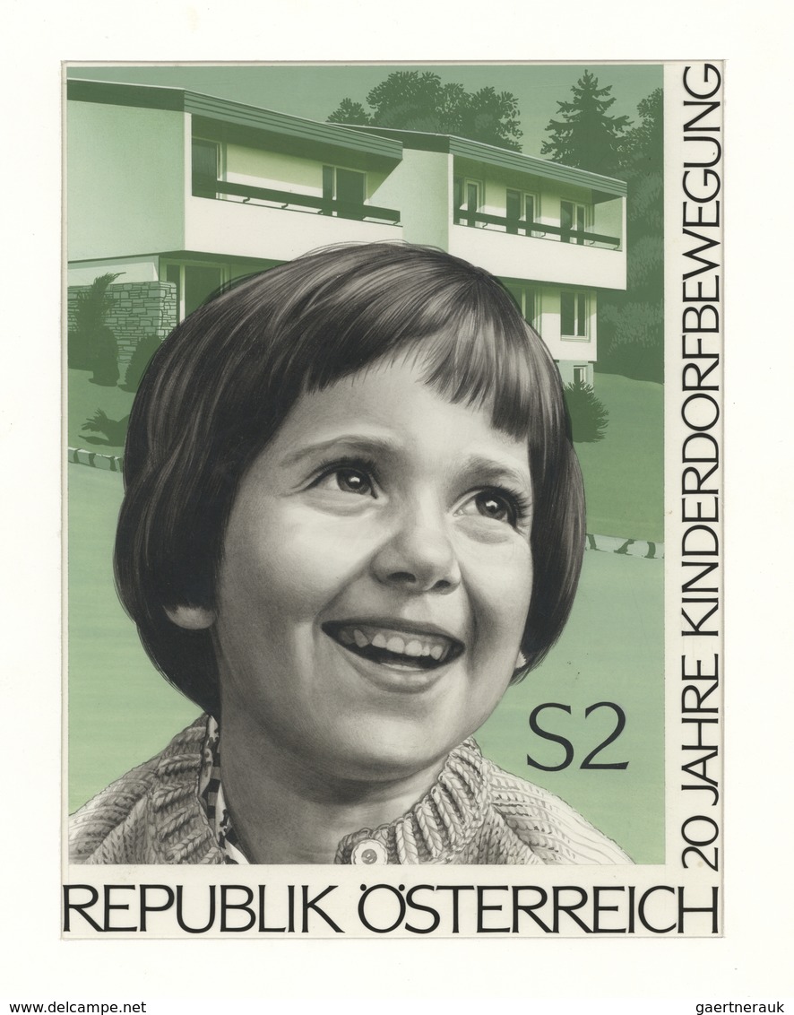 Thematik: Kinder / Children: 1969, Austria. Original Artist's Painting By Prof. Otto Stefferl For Th - Autres & Non Classés