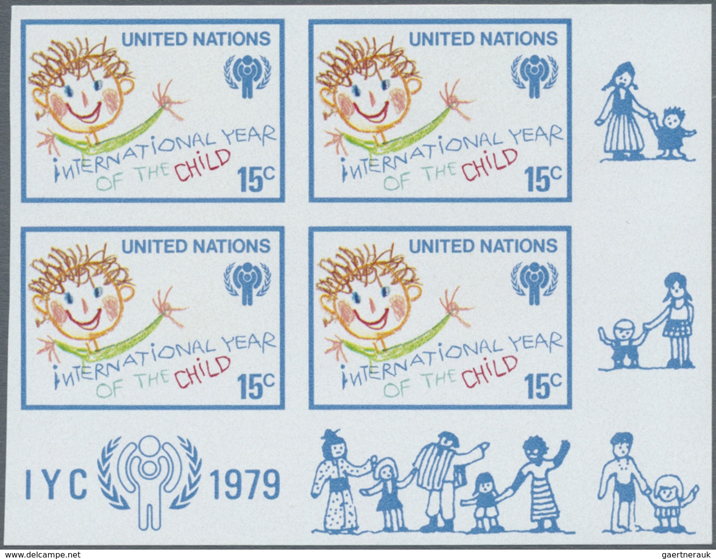 ** Thematik: Kinder / Children: 1979, UNO NEW YORK: International Year Of The Child Set Of Two Values I - Autres & Non Classés