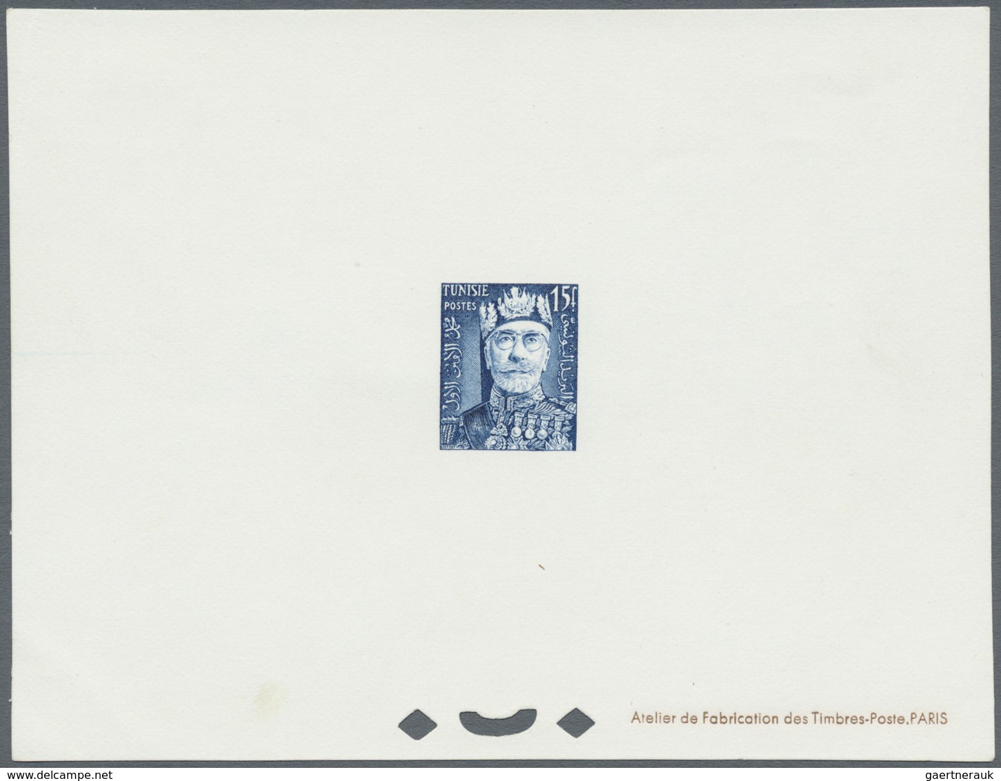 (*) Thematik: Königtum, Adel / Royalty, Nobility: 1955, TUNESIEN: Lamine Bey Als Mohammed VIII. (König V - Koniklijke Families
