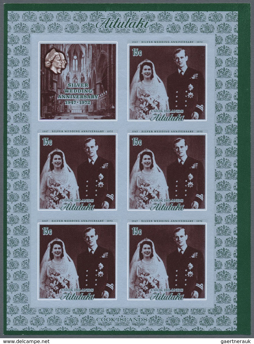 ** Thematik: Königtum, Adel / Royalty, Nobility: 1972, AITUTAKI: Silver Wedding Anniversary Of QEII And - Koniklijke Families