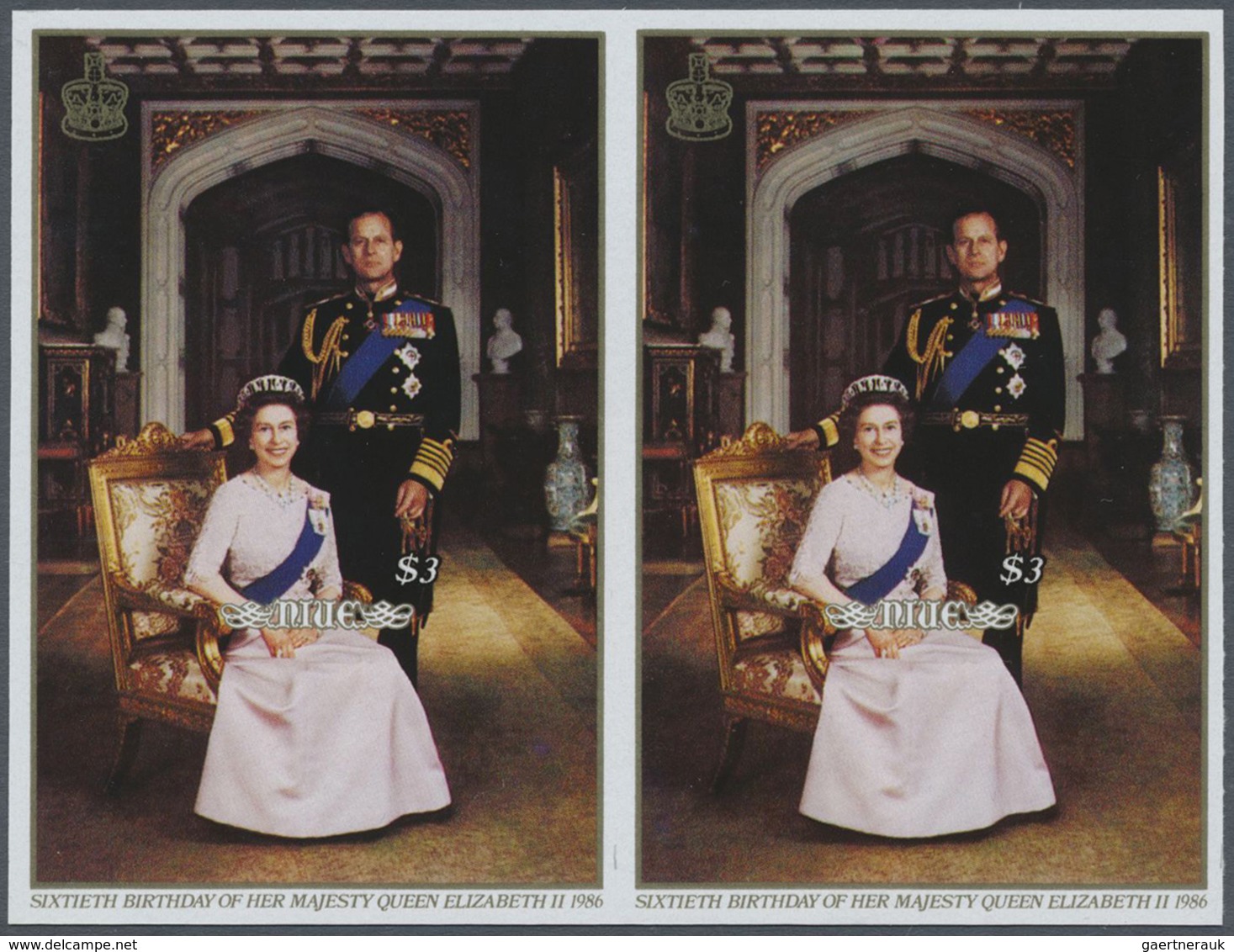 ** Thematik: Königtum, Adel / Royalty, Nobility: 1986, NIUE: 60th Birthday Of QEII $3 Miniature Sheet S - Familles Royales