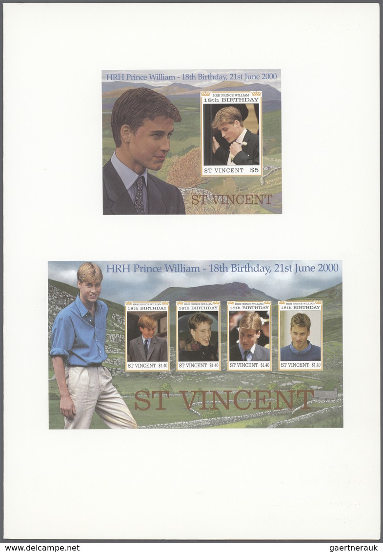 (*) Thematik: Königtum, Adel / Royalty, Nobility: 2000, ST. VINCENT: 18th Birthday Of HRH Prince William - Koniklijke Families