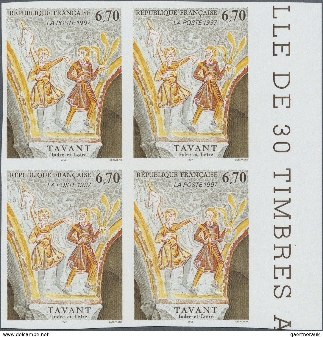 ** Thematik: Kunst / Art: 1997, France. IMPERFORATE Block Of 4 For The Stamp 6.70fr "Church Fresco, Tav - Andere & Zonder Classificatie