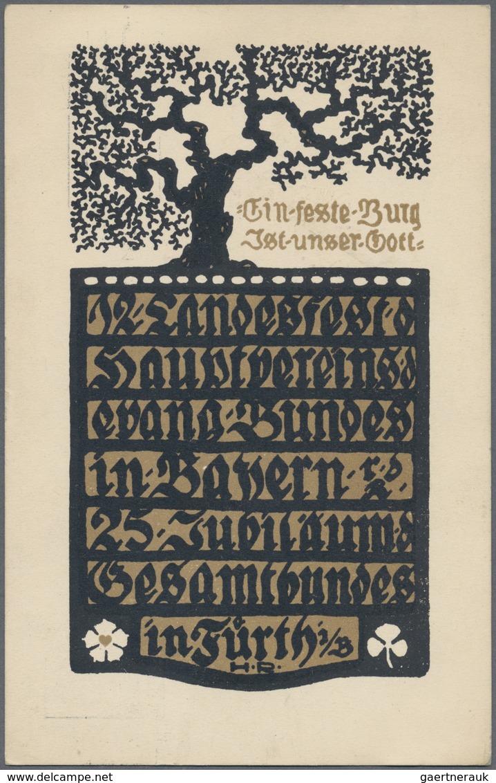 GA Thematik: Luther: 1912, Bayern. Privat-Postkarte 5 Pf Luitpold "12. Landesfest D. Hauptvereins D. Ev - Théologiens