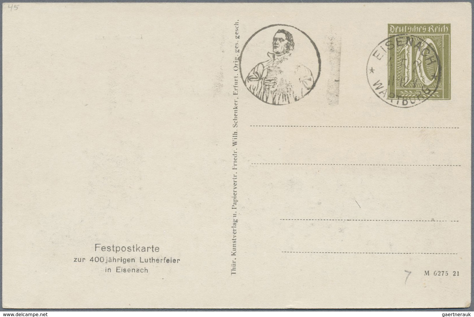 GA Thematik: Luther: 1921, German Empire. Lot Of 2 Private Picture Postcards "LUTHER, 400th Anniversary - Théologiens