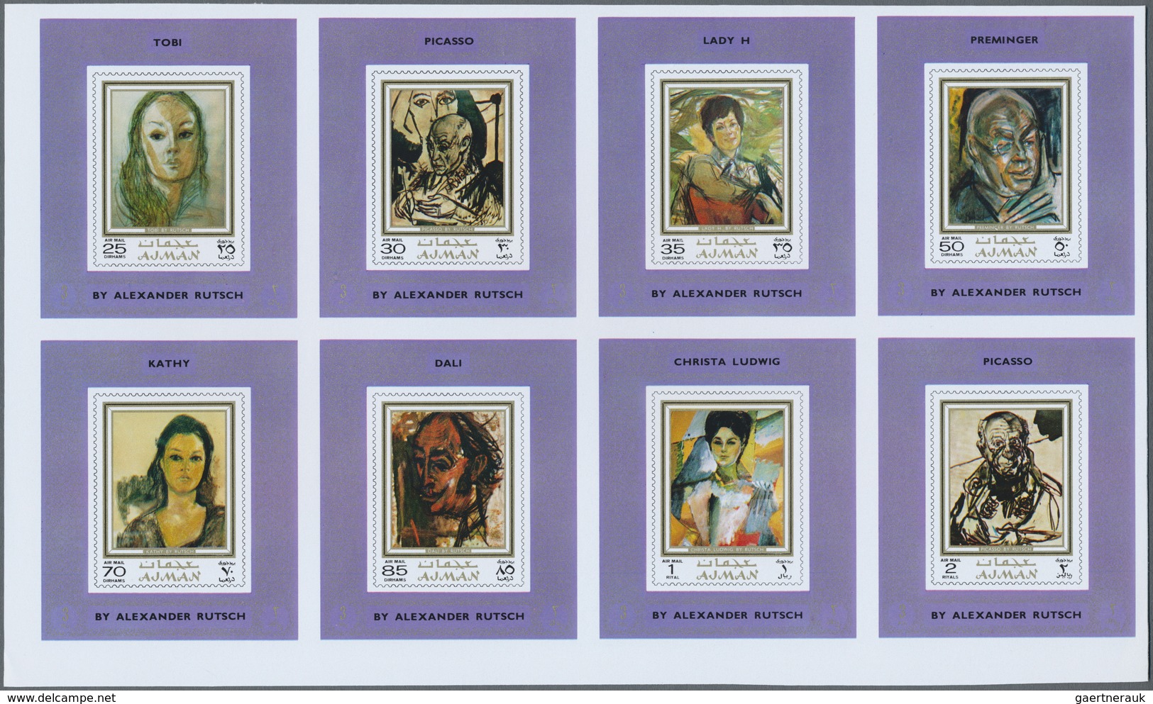 ** Thematik: Malerei, Maler / Painting, Painters: 1971, Ajman. Collective Proof Sheet For The Complete - Other & Unclassified