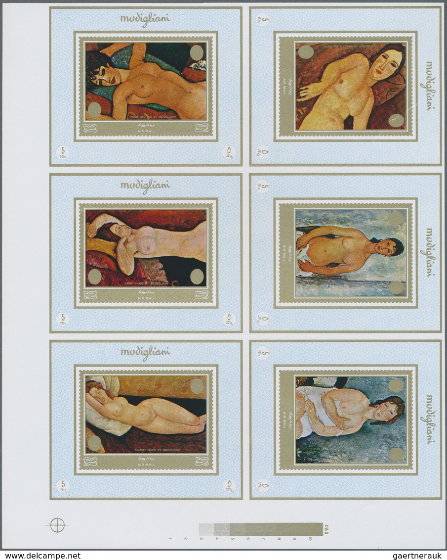** Thematik: Malerei, Maler / Painting, Painters: 1971, AJMAN-MANAMA: Nude Paintings By Amedeo Modiglia - Autres & Non Classés