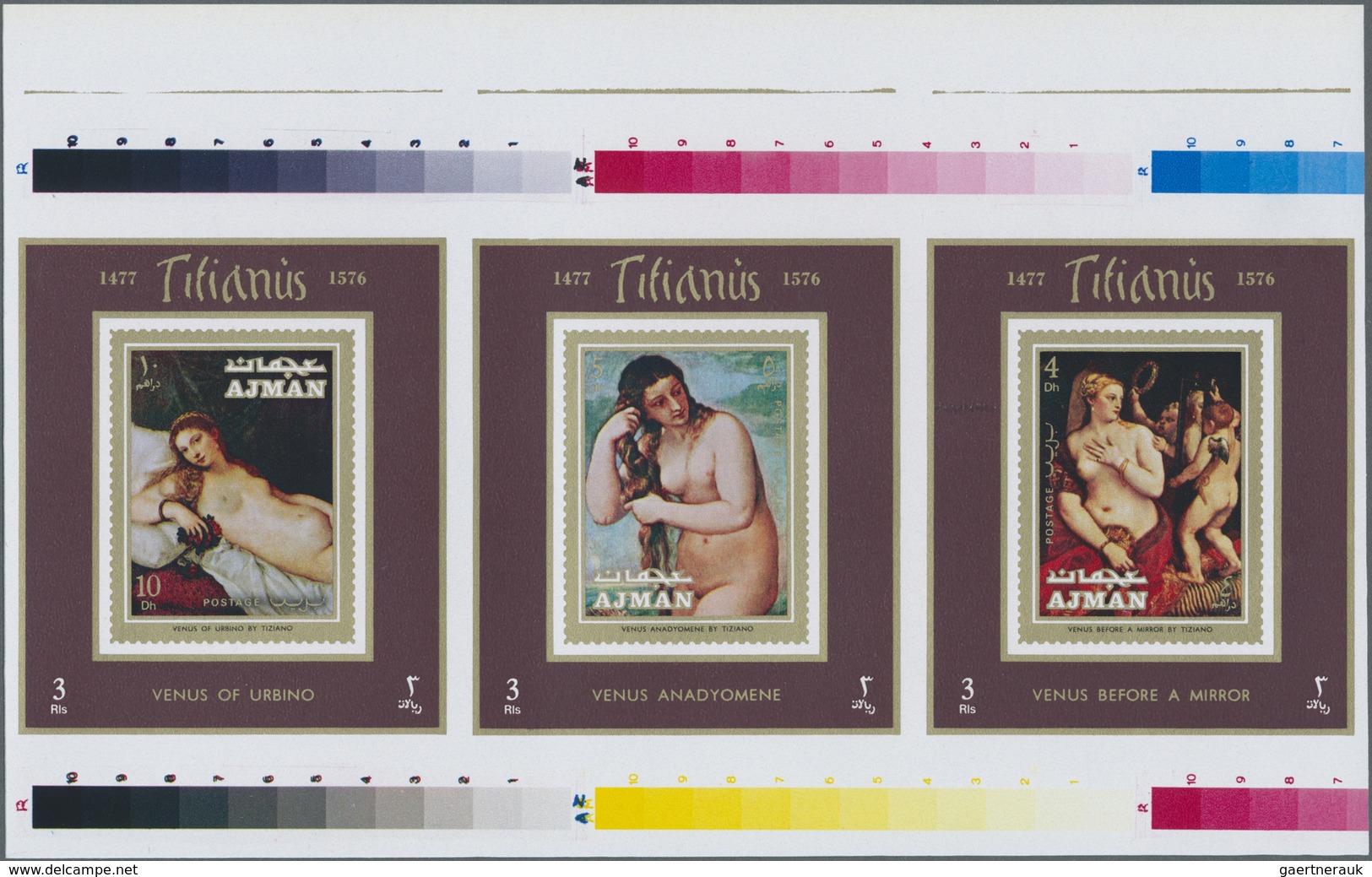 ** Thematik: Malerei, Maler / Painting, Painters: 1971, AJMAN: Paintings By TITIAN Complete Set Of Eigh - Other & Unclassified