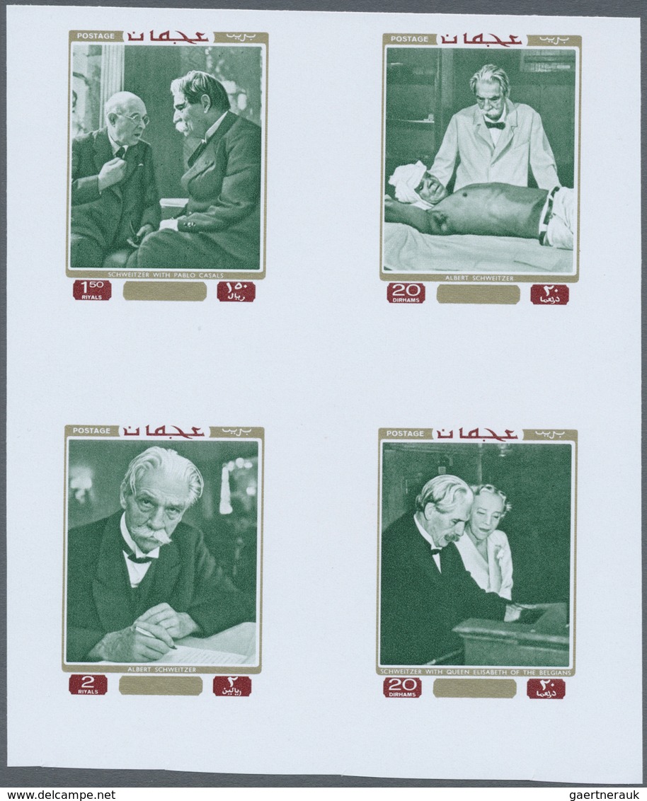 ** Thematik: Medizin, Gesundheit / Medicine, Health: 1971, AJMAN: Albert Schweitzer Complete Set Of Six - Geneeskunde